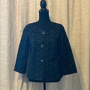 Lafayette 148 New York Black Floral Blazer